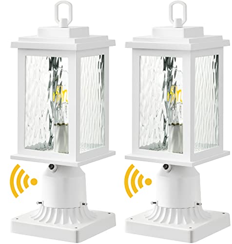 VIANIS White Outdoor Post Light Hardwired 120V, Dusk to Dawn Light Posts