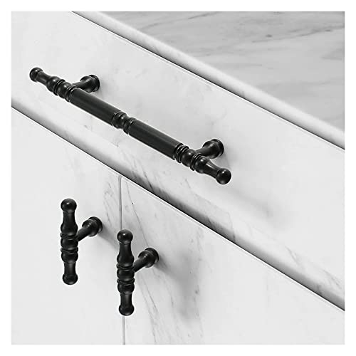 Pomos de armario selectos de latón macizo negro estilo barra 5