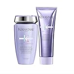 Kérastase Blond Absolu, Anti-Brass Purple Shampoo, Toning, For Cool Blondes & Grey Hair, With Hyaluronic Acid & Edelweiss Flower, Bain Ultra Violet, 250ml & Kérastase Blond Absolu & Edelweiss Flower