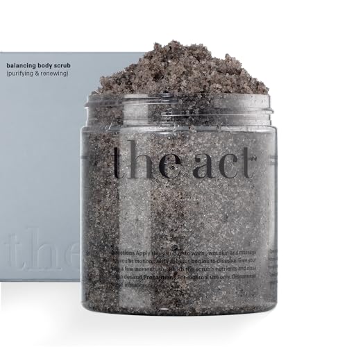 THE ACT Exfoliating Balancing Body Scrub with Black Cumin Oil - Sea Salt Formula for Smooth &amp; Radiant Skin - Home Spa Care, Gift for Women Men, Vegan, Organic 10.58 Oz