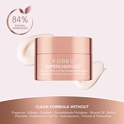 Foreo Supercharged Ha+Pga Face Moisturizer - Wrinkle Cream For Face - Hyaluronic Acid & Squalane - Vegan - Cruelty & Gluten Free - Clean Skincare - 1.6 Fl.oz #TOP3