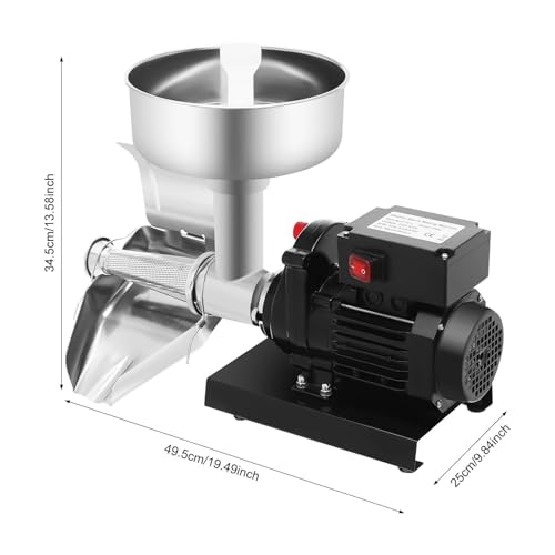 Macchina elettrica per Salsa di Pomodoro - con Filtro in Acciaio Inox per Salse Fatte in casa, Puree e marmellate con Imbuto Grande
