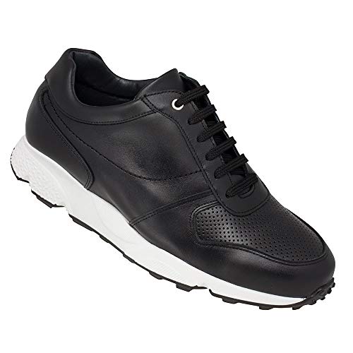 Zapatos de Hombre con Alzas Que Aumentan Altura hasta 7 cm. Fabricados EN Piel. Modelo Lyon. (40, Negro)