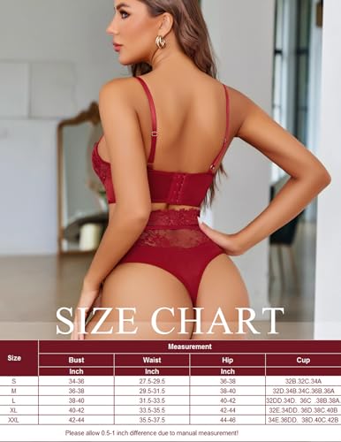 Image of Avidlove Lingerie Sets for Women Bra and High Waist Panty Set 2 Piece Lace Babydoll Outfits S-XXL