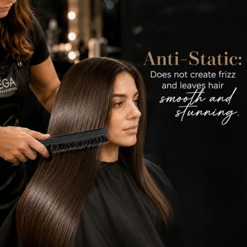 Image of VEGA PROFESSIONAL Teasing Hair Brush with Tail Handle| Hair Styling & Volume Brush, Sleek Finishing, Frizz-Free Styling, Add Volume, Polished and Sleek Hair for Men & Women | Rat Tail Brush (VPPHB-07)