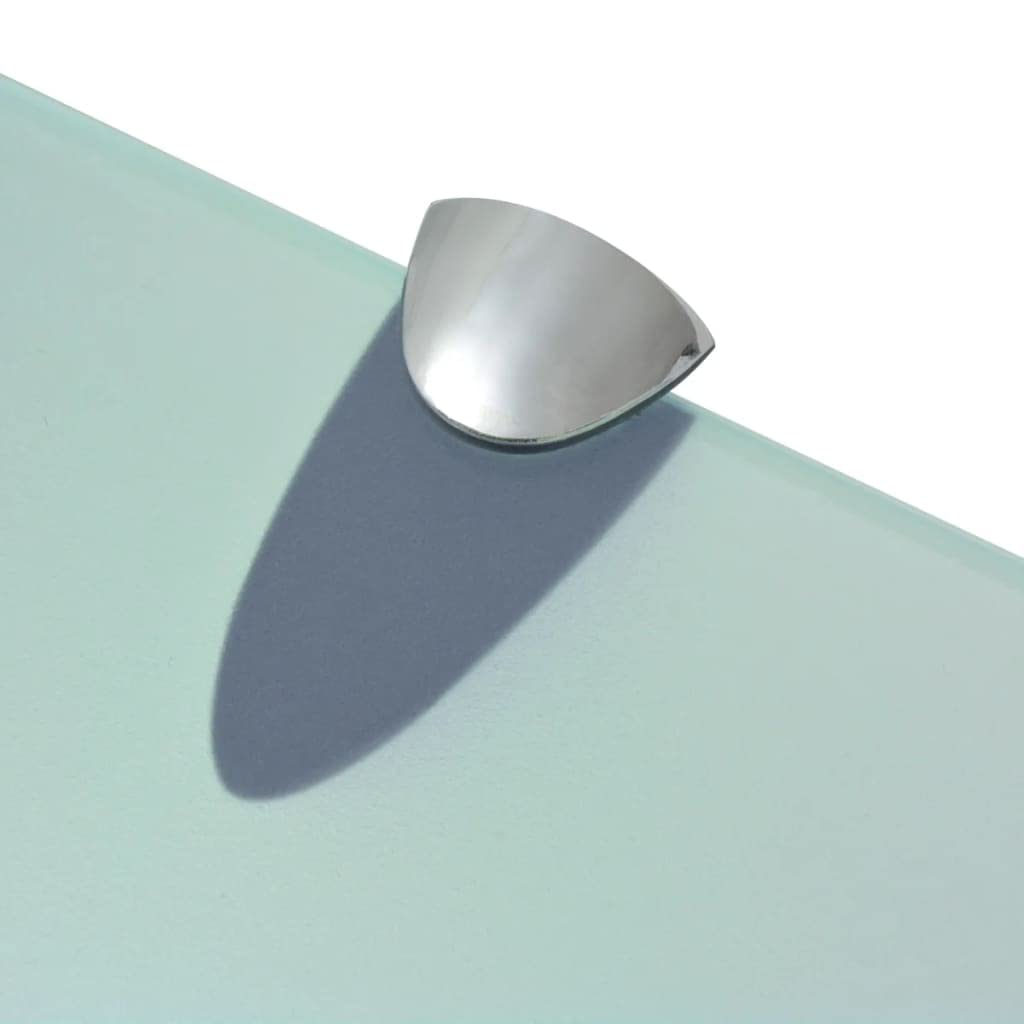 Juego de 2 estantes flotantes de cristal de 50 x 20 cm, 8 mm, cristal de seguridad con clips de aleación de zinc, diseño minimalista moderno, capacidad de carga de 10 kg, estantería de pared