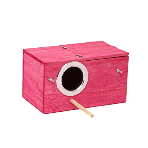 Nichoir oiseaux bois rouge 17 cm pour observer la nature au balcon