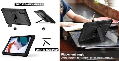 Image of WHITBULL Rugged Shockproof Heavy Duty Back Case Cover Compatible with Lenovo idea Tab 11 inch 2025 Case with S Pen Holder, Black