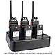 Retevis RT24 Funkgeräte Set, PMR Walkie-Talkie Professionell, Aufladbar Funksysteme mit 6-Wege-Ladegerät 16 Kanäle VOX, Walkie Talkie für Polizei, Baustellen, Schule(Funkgerät 6er Set, Schwarz)