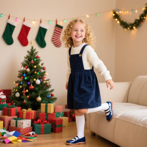 Image of GINFIVE Toddler Girls Dress Shoes Little Kids Flats School Mary Janes Shoes