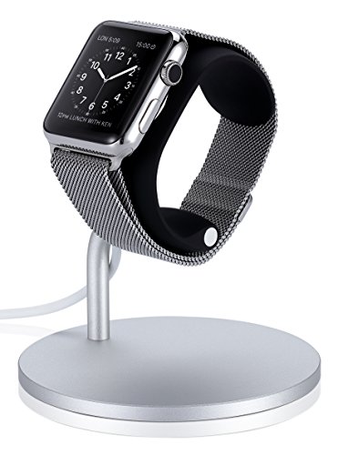 Just Mobile Lounge Dock Aluminum Designer Angle-Adjustable Charging Stand for Apple Watch - Retail Packaging