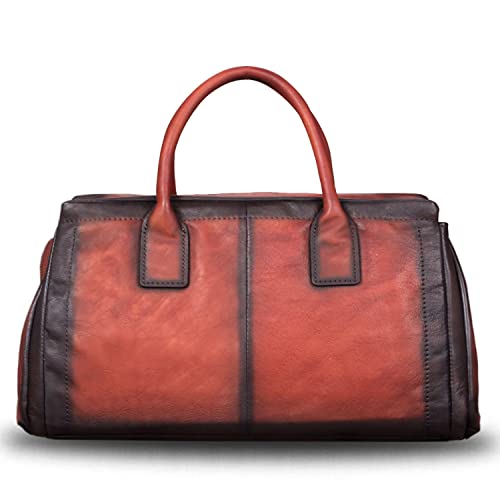 Image of Genuine Leather Top Handle Handbag Satchel for Women Handmade Vintage Handbags Purse Retro Cowhide Crossbody Hobo Bag Purses