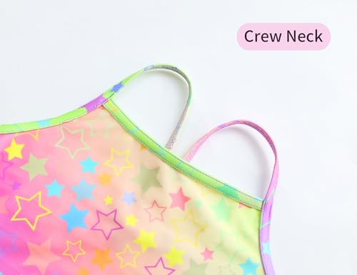 Image of Girls Bathing Suits Colorful Swimsuits with UPF 50 + Sun Protection Sleeveless Toddler Kids One Piece Swimwear