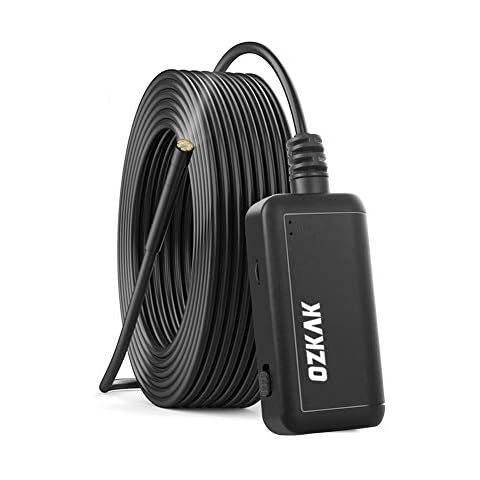Ozkak Endoscope Inspection Camera with Light 5.0 Megapixel WiFi Wireless Semi-rigid 1920P HD 5.5mm 5m Waterproof IP67 Borescope Snake Flexible for IOS Android Smartphone Samsung iPhone Tablet iPad Cover