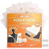 Newverest 6-Pack Puzzle Glue Sheets 10×10″ – Preserve & Display 1 × 1000-Piece Jigsaw Puzzles – Peel & Stick Puzzle Saver with 2 Adhesive Hangers – No Glue, No Mess, Ships Flat, Gift-Ready Box