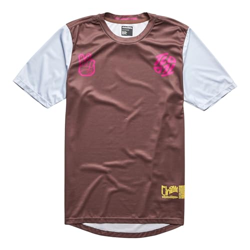 Troy Lee Designs Short Sleeve Flowline Youth Mountain Bike Jersey, Flipped Chocolate, Large