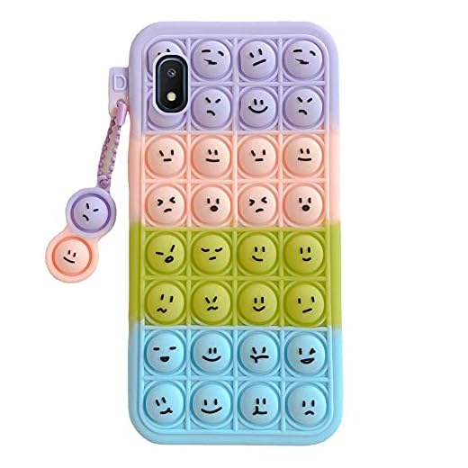 Bubble silikon fodral för Samsung Galaxy A10, fodral kul design fidget toys mobilskal, fidget sensory leksak stressleksak telefonfodral, stresslindring fidget silikon skyddande skal
