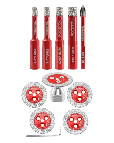 Foret diamant sec 6 8 10mm et mini disque diamant carrelage pour meuleuse et perceuse
