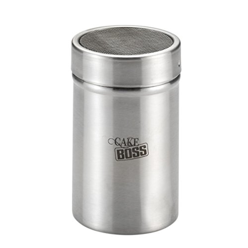 Cake Boss Stainless Steel Tools and Gadgets 1-Cup Powdered Sugar Shaker with Plastic Lid
