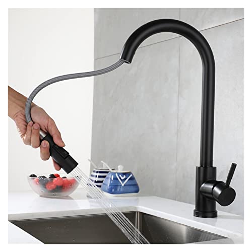 QHQQXN Grifo de Cocina con Control táctil, Color Negro Mate, Grifo Mezclador con Sensor extraíble para Uso sin Esfuerzo, diseño Moderno, activación táctil fácil, actualización de Cocina Elegante