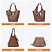 Kadynow Tote Bag for Women Vegan Leather Bucket Purse for Women Top Handle Handbag Shoulder Bag with Detachable Small Purse Brown
