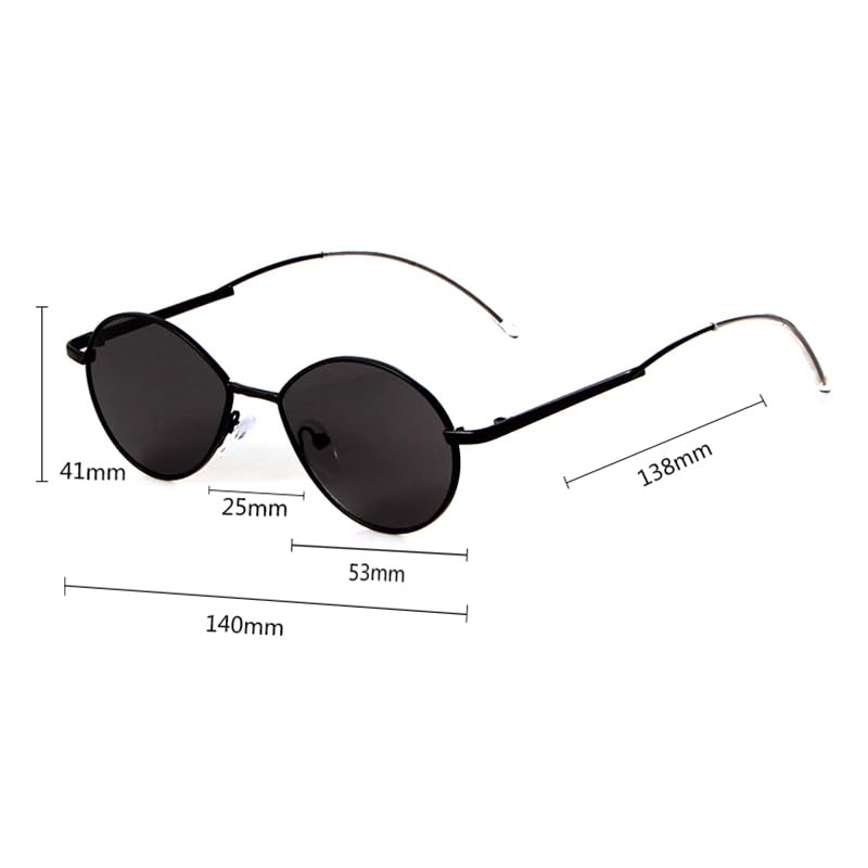 Lunettes de soleil ovales en métal légères contre la fatigue visuelle - 3