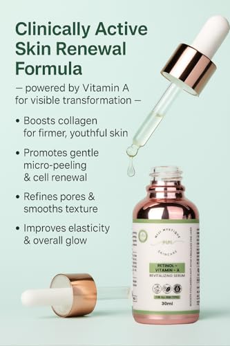 Image of High-Potency Retinol Serum (Vitamin A), 30ml | Helps Reduce Appearance of Fine Lines, Acne Marks & Pores, Night Renewal Formula, For Smooth Skin