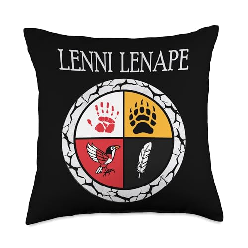 Lenni Lenape Delaware Native American Medicine Wheel Throw Pillow