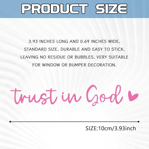 Image of 2 PCS Trust in God Rearview Mirror Sticker, Vinyl Automotive Rear View Mirror Stickers and Decals for Vehicles, Christian Bible Verse Stickers, Cute Car Accessories for Women (Pink)