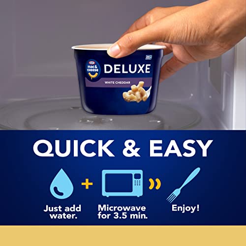 Image of Kraft Deluxe Mac and Cheese, 4 Cups, for Easy Dinner or Dinner Sides, White Cheddar, No Artificial Flavors or Dyes, 2.39 oz