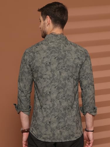 Image of Majestic Man Printed Pure Cotton Slim Fit Casual Shirt