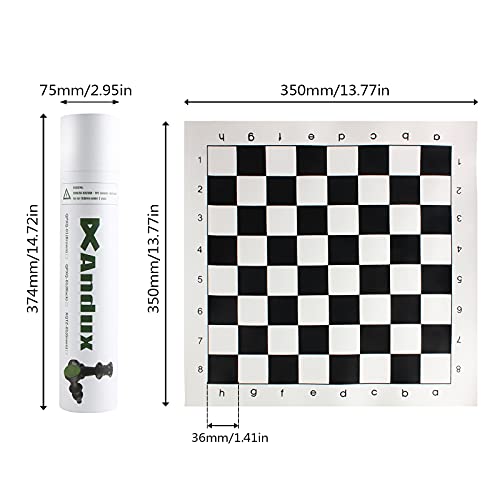 Image of Andux Chess Game Set Chess Pieces and Rollable Board QPXQ-01 (Black,35x35cm)