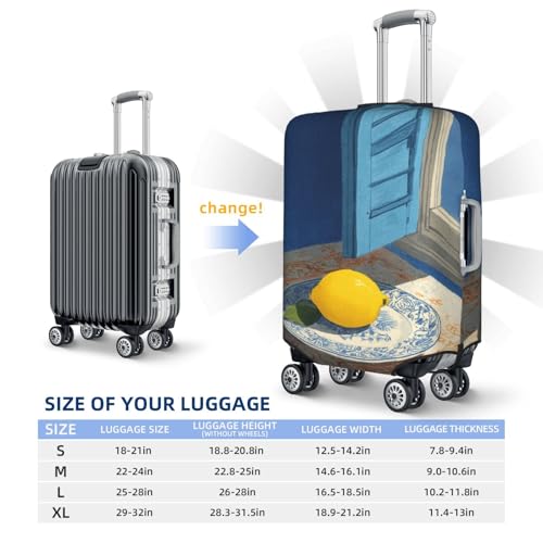 Lemon On A Plate Window Elastic Travel Luggage Covers Dustproof Scratch-Resistant Suitcase Protector Fit 22-24 Inch4