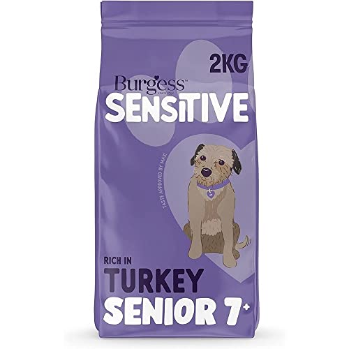 Burgess Sensitive Dry Senior Dog Food 7+ Rich in Turkey, 2 kg