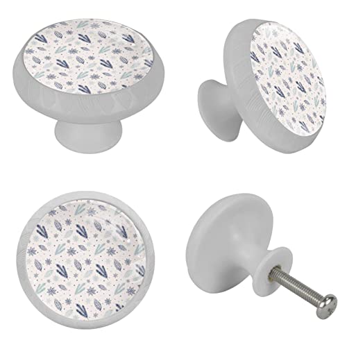 Boutons de tiroir branche de pin d'hiver bouton meuble verre fluorescent blanc