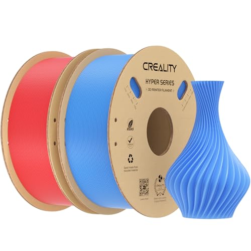 Image of Creality Hyper PLA Filament 1.75mm 2KG, High-Speed Printing 30-600mm /s, Smooth Extrusion and Stable Printing, Low Stringing, 3D Printer Filament,+ /- 0.03mm Accuracy (Red+Blue)