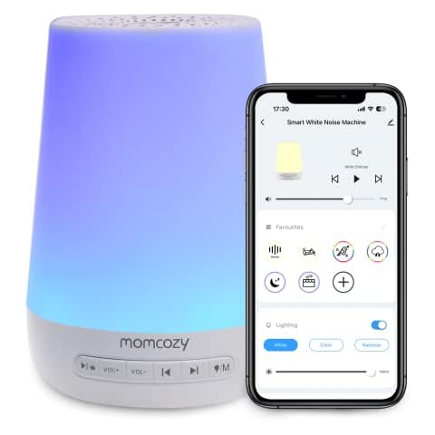 Momcozy Máquina de Ruido Blanco con 34 Sonidos Relajantes y Luz Nocturna de 7 Colores Cover
