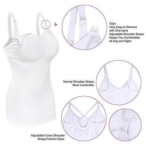 image for DAISITY Seamless Nursing Tank Tops for Women Breastfeeding Maternity C