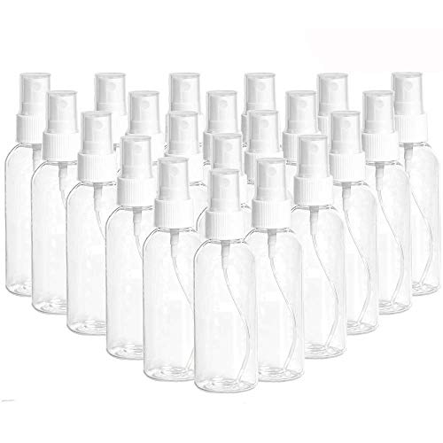Travel Sprayer Clear Spray Bottles, Fine Spray Bottles 100ml/3.4oz with Atomizer Pumps for Liquid Alcohol Holding, Cleaning, Misting & Skin Care, Travel Bottles(20 Pieces)