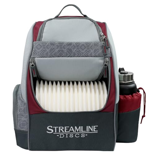 Streamline Discs Shuttle Disc Golf Backpack Bag (Burgundy/Black)