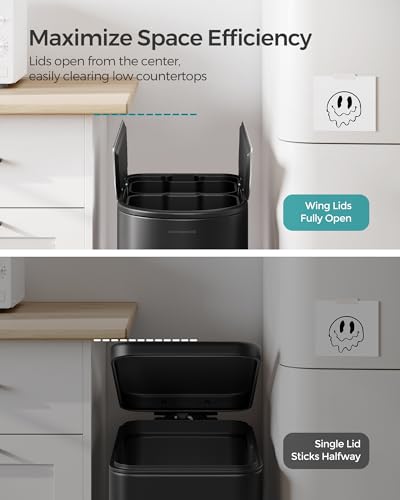 Bote de basura de cocina doble SONGMICS 13 galones miniatura 3
