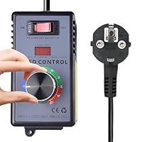 LYPPUL Drehzahlregler 230V, Motor Spannungsregler AC 220V 10A Spitzenleistung 4000W, Frequenzumrichter 230v, Drehzahlregler Motor für Winkelschleifer, Bläser, Handbohrer, Kreissägen, Dimmer