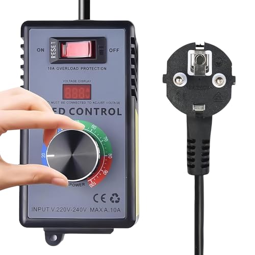 LYPPUL Drehzahlregler 230V, Motor Spannungsregler AC 220V 10A Spitzenleistung 4000W, Frequenzumrichter 230v, Drehzahlregler Motor für Winkelschleifer, Bläser, Handbohrer, Kreissägen, Dimmer