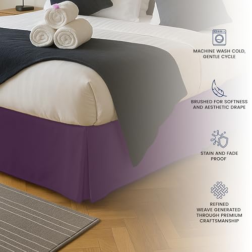 image for Utopia Bedding Queen Bed Skirt - Soft Quadruple Pleated Ruffle - Easy 