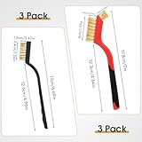 6 Pieces Wire Brushes Set, Small Metal Brass/Stainless Steel/Nylon Brushes for Cleaning Metal Rust Remover and Paint Removal