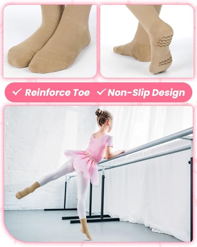 Image of Twistover 4 Pairs Dance Non Slip Socks for Dancer Women Girls Ballet Dancing Socks with Spin Spot Compression Ankle Stockings