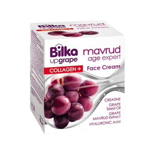 Bilka Upgrape Gesichtscreme Mavrud Age Expert mit Kollagen, Hyaluronsäure, Kreatin, Traubenkernöl, Sheabutter, Anti-Aging-Feuchtigkeitspflege für Gesicht und Hals, 40 ml