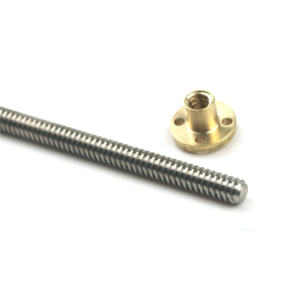 Threaded Backlash 1mm Pitch 4mm Lead T5 Lead Screw with Copper Nut 100mm 300mm 500mm 800mm 1000mm Tr5x4 Trapezoidal Thread Screw Wire Rod Screw trapezoidal (Size : 250mm)