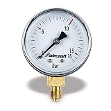 1/4" toma trasera AIRKRAFT 2506465 Airkraft Manómetro de Presión, 40mm Diámetro, 1/4\" Toma Trasera, 15 Bares