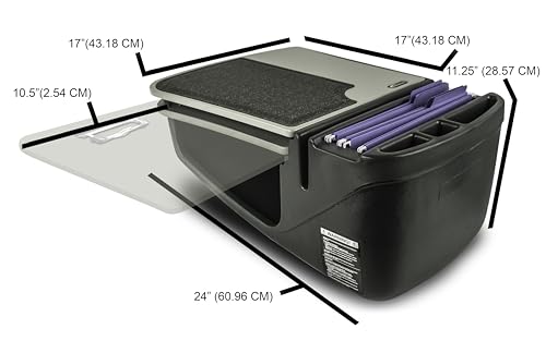 Image of AutoExec AE-GMCD-PI-TAB-PS-BT GripMaster Car Desk for Your Vehicle Workstation and Mobile Office, Black with 400 watt Power Inverter,Tablet Mount and Printer Stand | 400 Watt Power Inverter, Tablet Mount, Printer Stand, Vehicle Workstation and Mobile Office